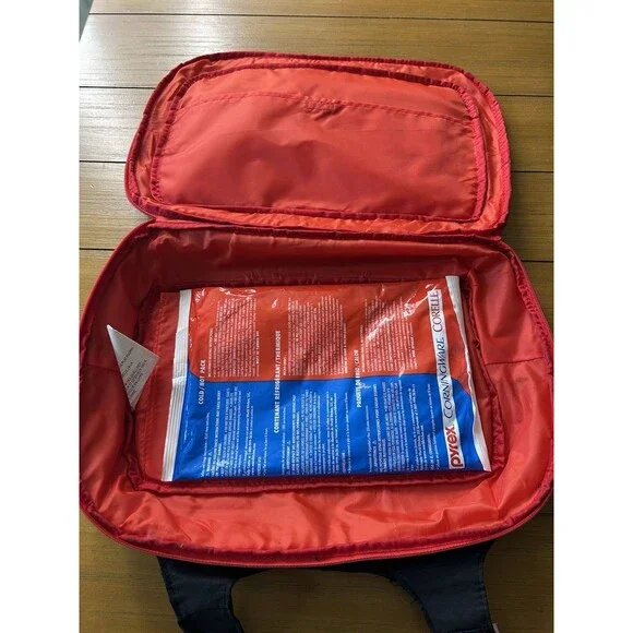 Vintage Pyrex Portables Casserole Carrier Insulated Bag Hot Or Cold Travel To Go - Picture 4 of 8